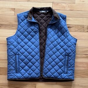 Peter Millar Blue and Brown Quilted Vest